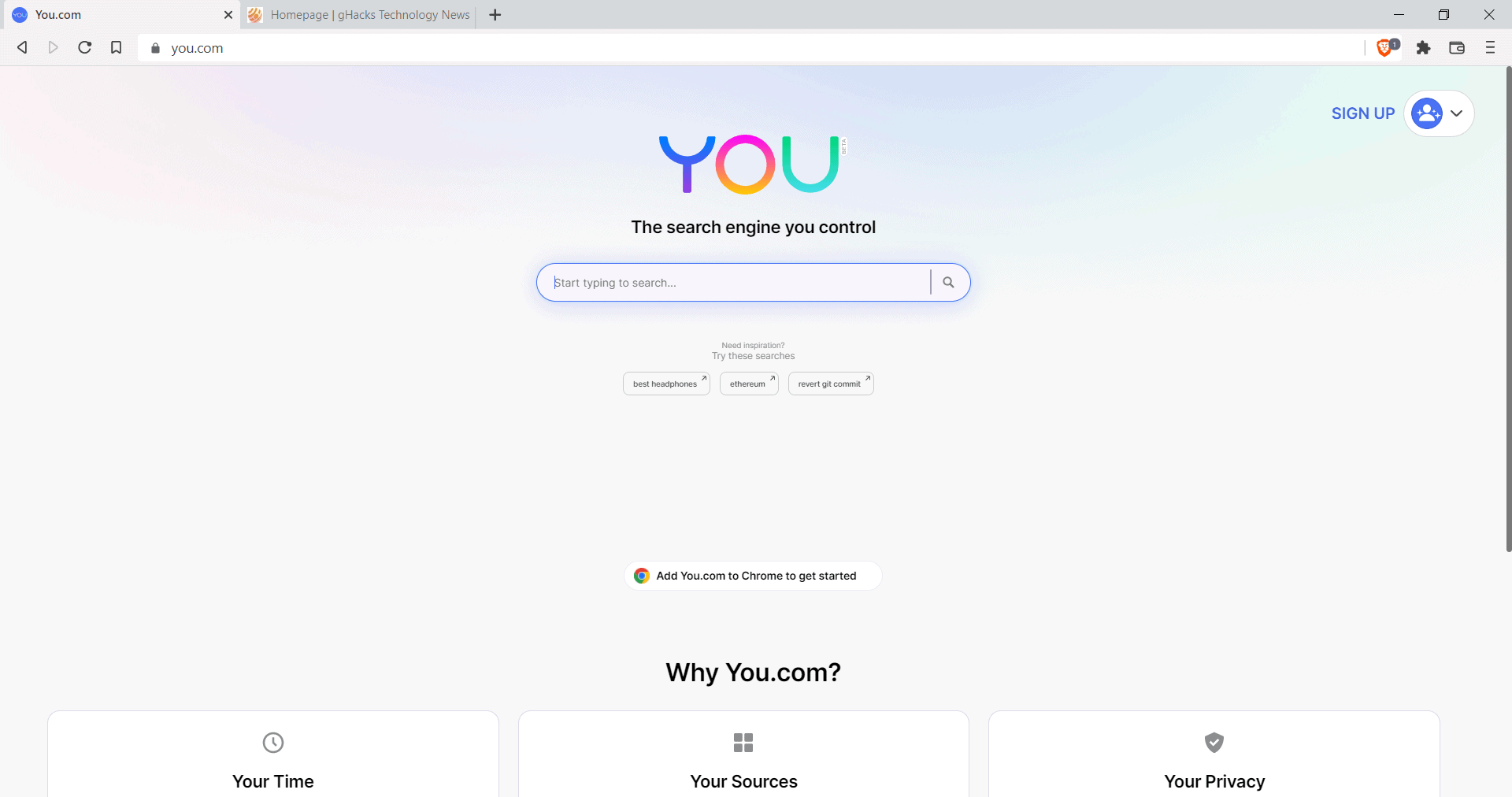 ricerca su you.com