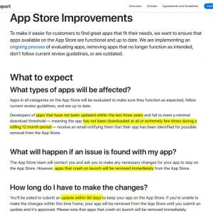 Apple explains its App Store removal rules, will give developers 90 days to update their apps