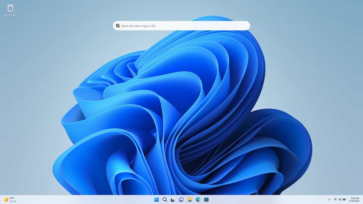 Windows 11 Insider Preview Build 25120 introduces a search bar on the desktop