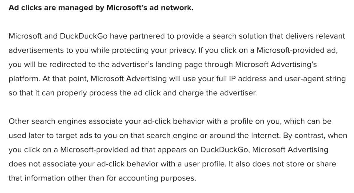 duckduckgo ads privacy policy