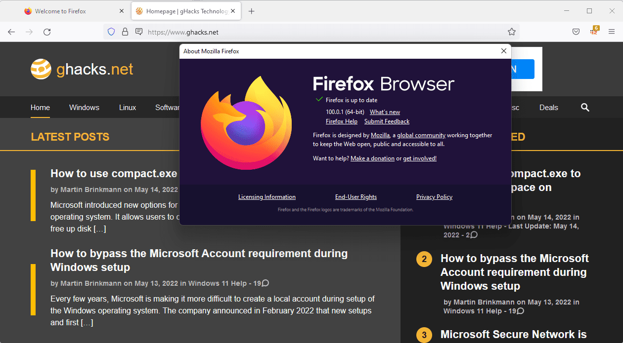 Firefox 100.0.1 is released with improved Windows process isolation