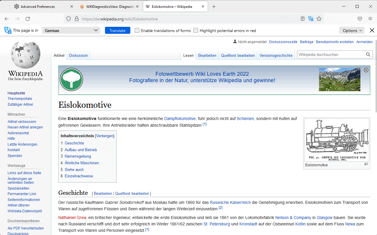 API do Google Tradutor no Firefox