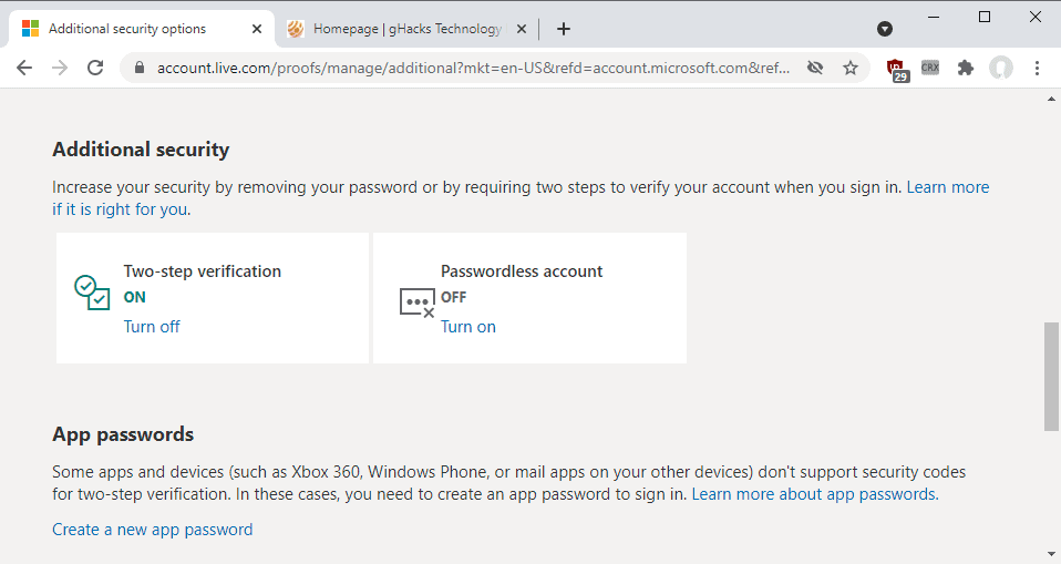 microsoft passwordless account