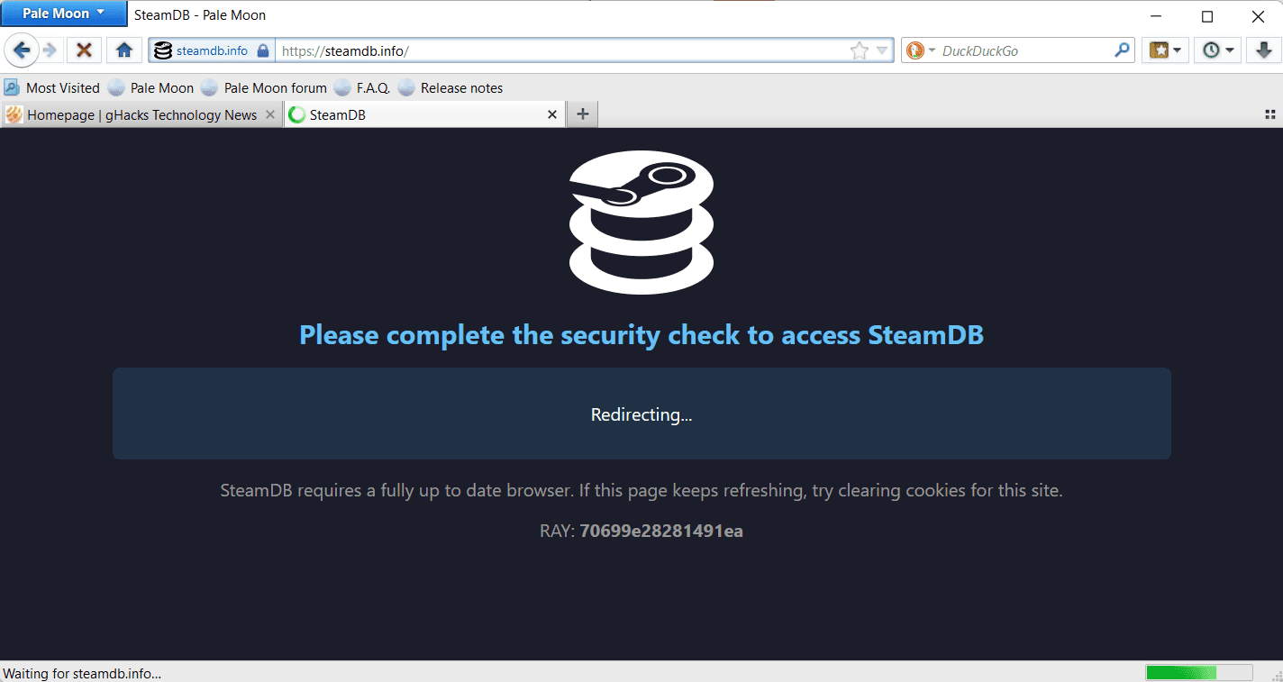 errore di accesso a steamdb