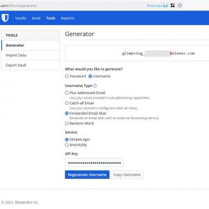 How to use Bitwarden with SimpleLogin or AnonAddy