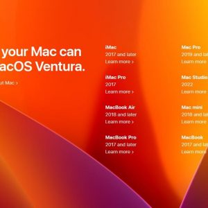 List of devices that support macOS Ventura