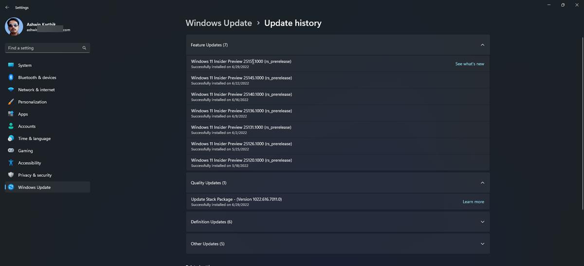 Windows 11 Insider Preview Build 25151