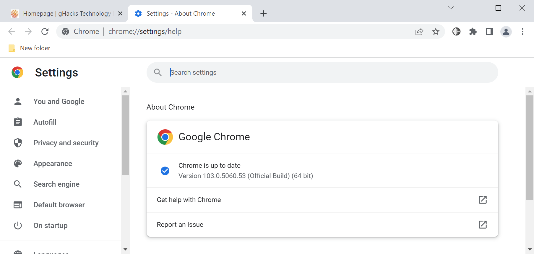 google chrome 103