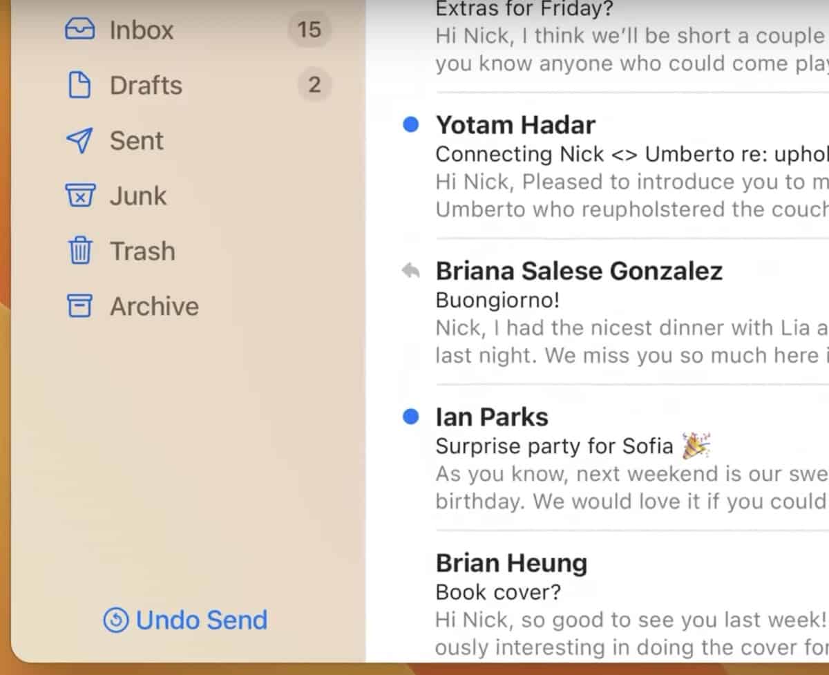 macOS Ventura Mail App annuler l'envoi