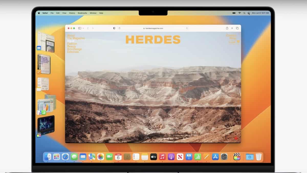 macOS Ventura Scene Manager interface
