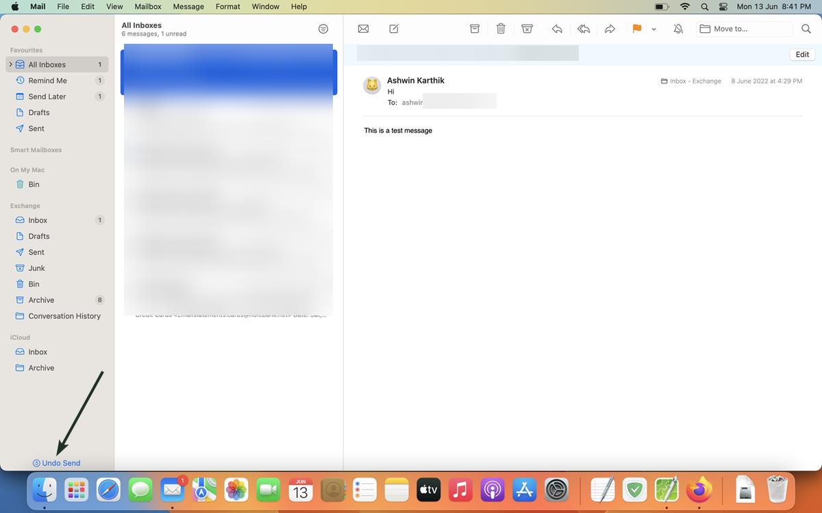 cancel macOS Ventura mail sending app