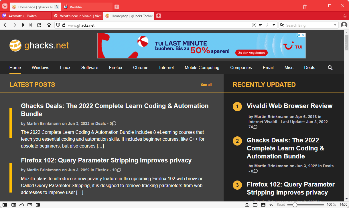 gruppi di schede del browser vivaldi