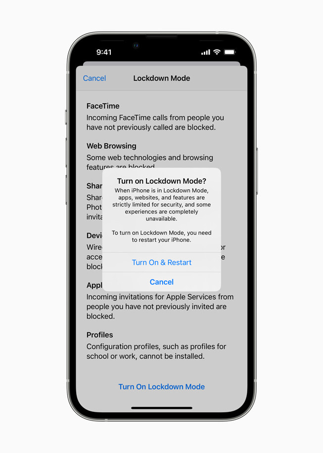 Apple Lockdown mode iOS 16