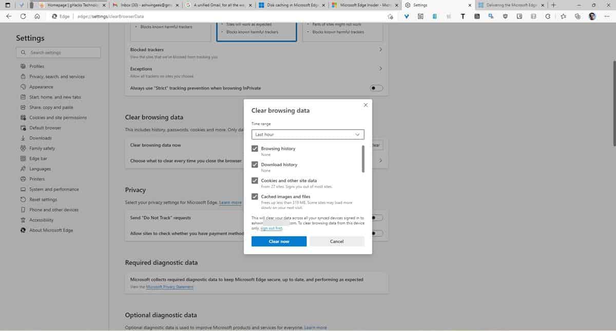 Microsoft Edge gains support for Disk Caching to save storage space