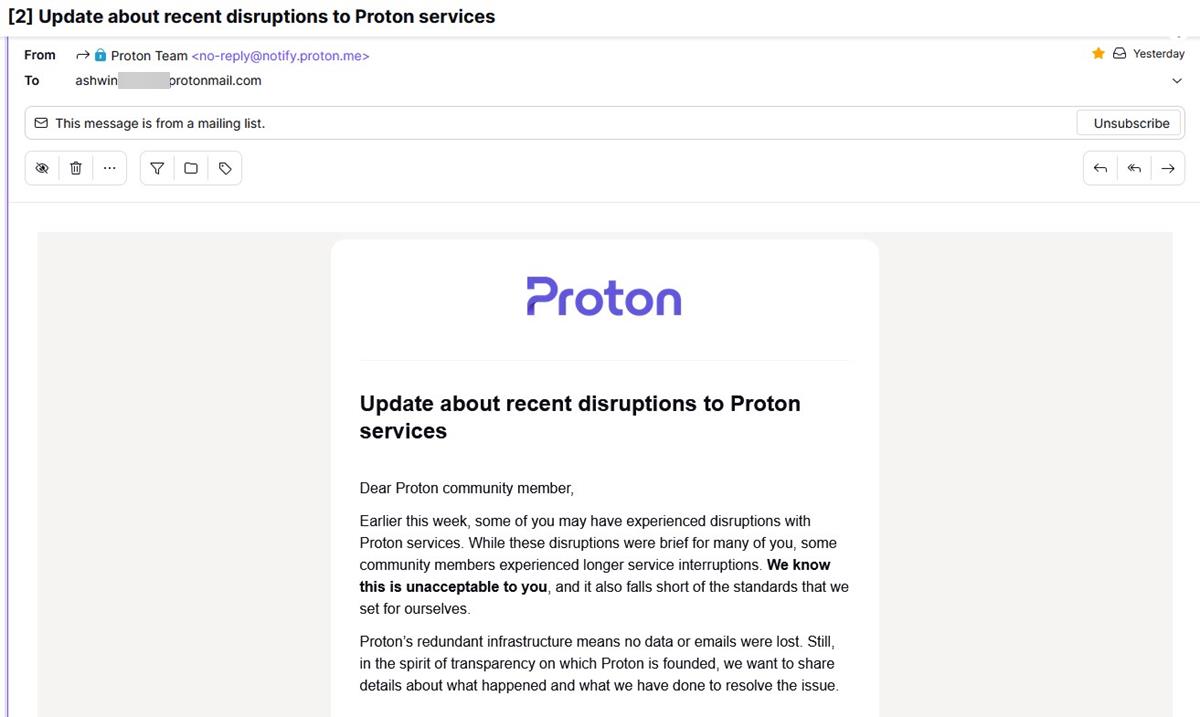 Proton explains the technical issues that caused its recent outages