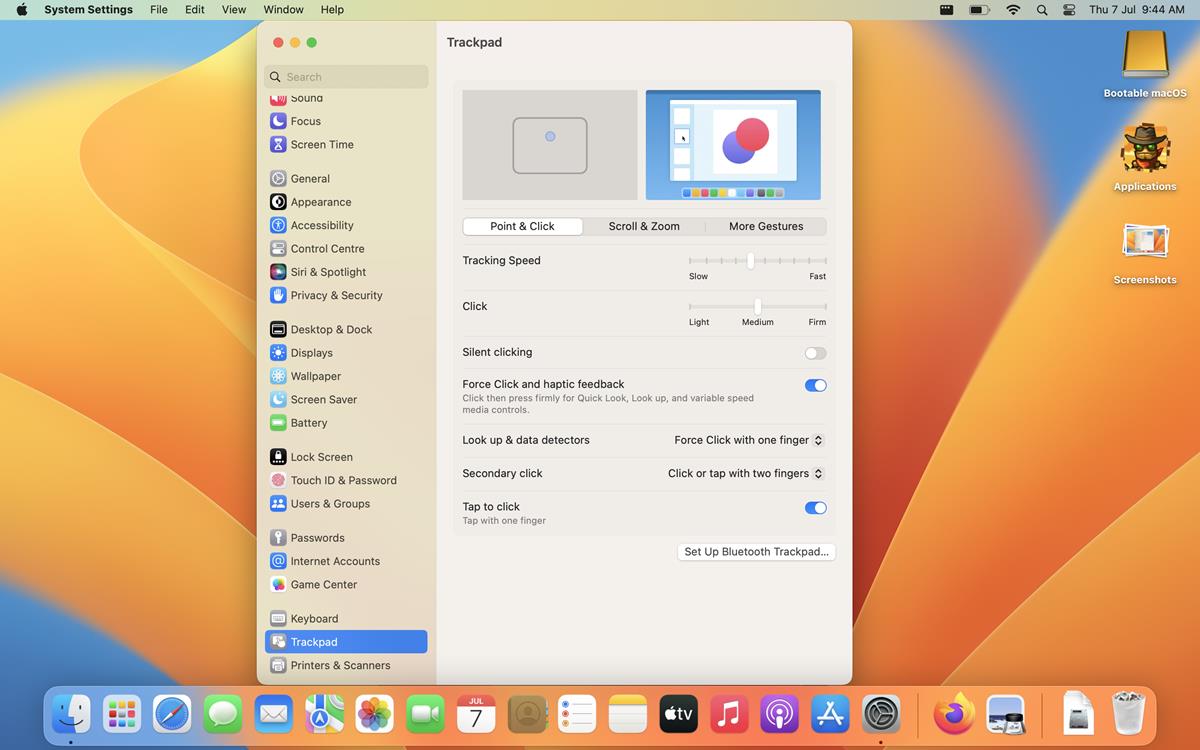 Gesti del trackpad di macOS Ventura 13 Beta 3