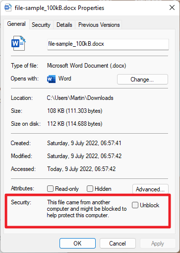 office document unblock macro