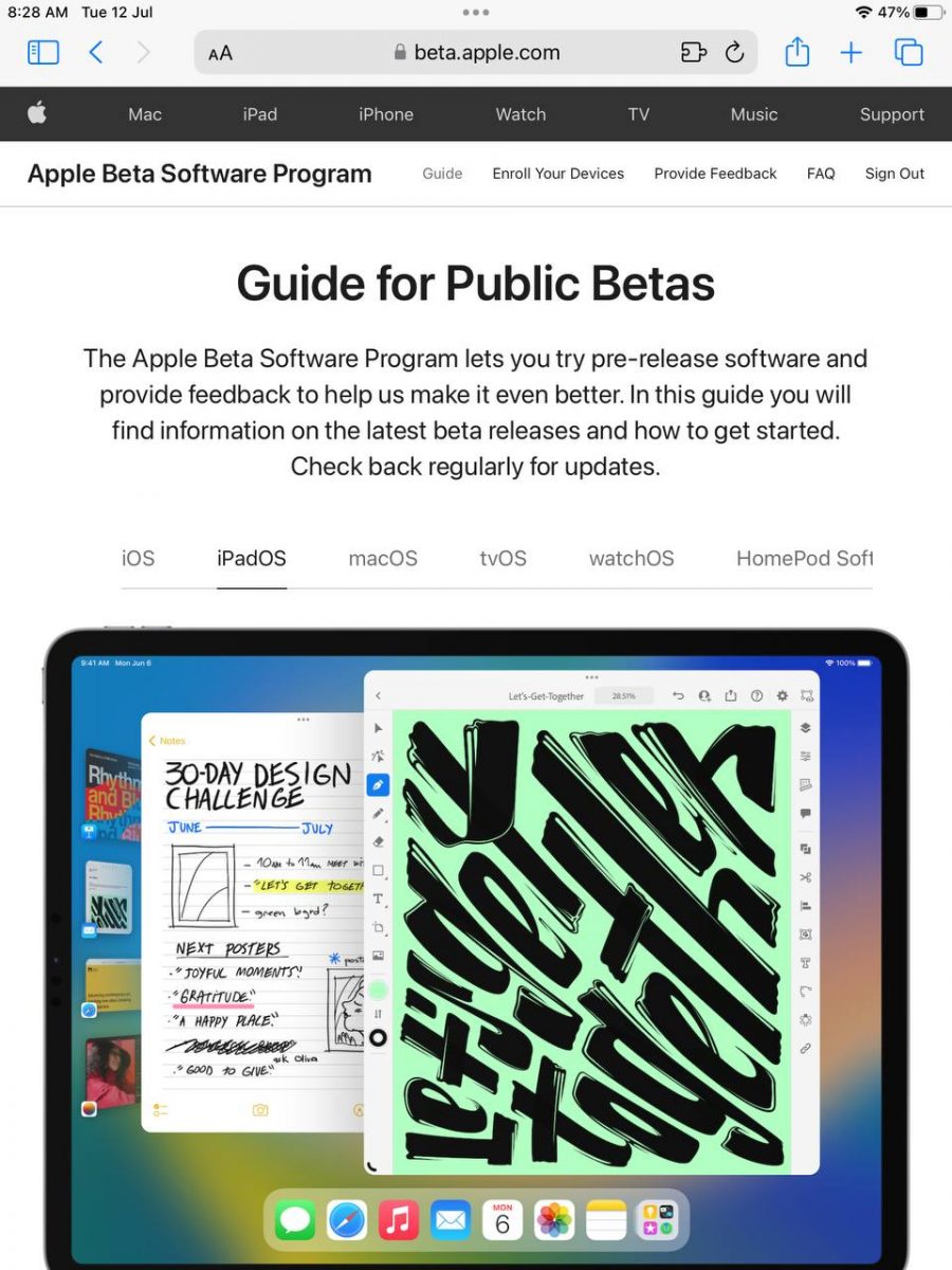 seleziona iOS 16 o iPad 16 beta
