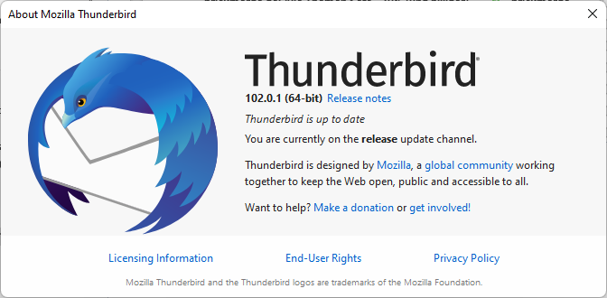 thunderbird 102.0.1