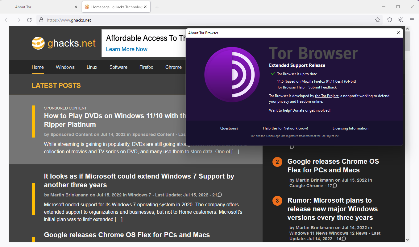 tor browser 11.5