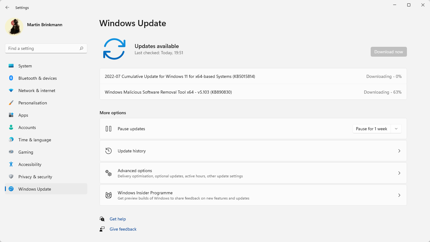 windows security updates july 2022