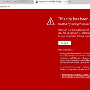 Microsoft Edge's SmartScreen is flagging ProtonMail's website as malicious