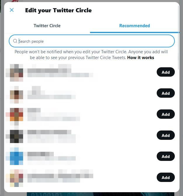 create a Twitter Circle