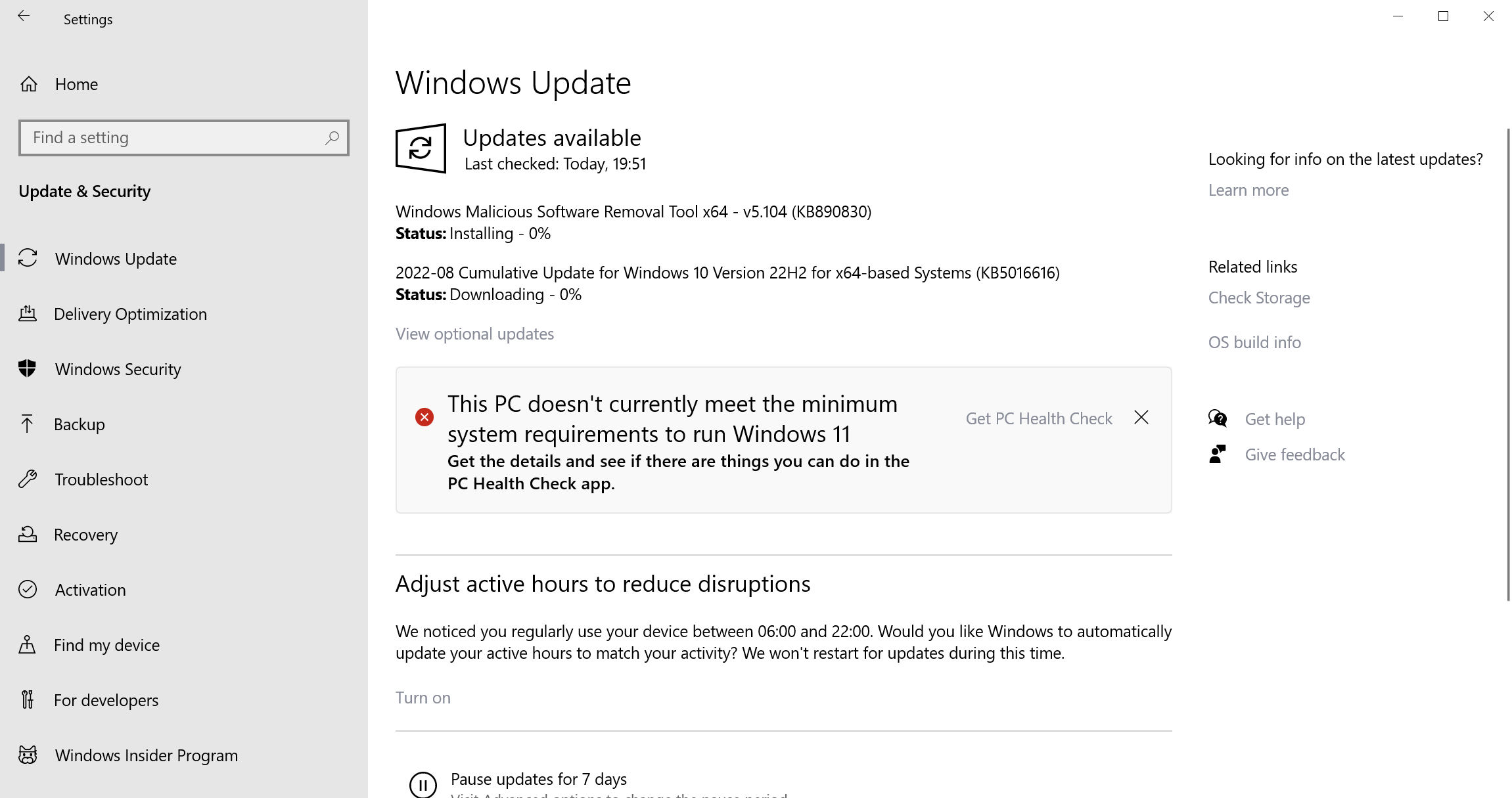 Microsoft Windows Security Updates August 2022 overview