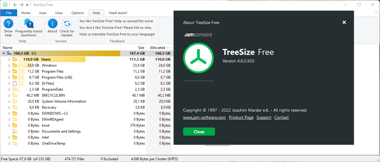 treesize free 4.6