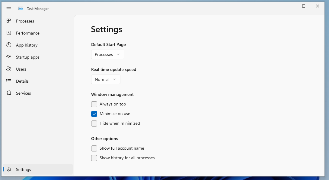 windows 11 2022 update task manager settings