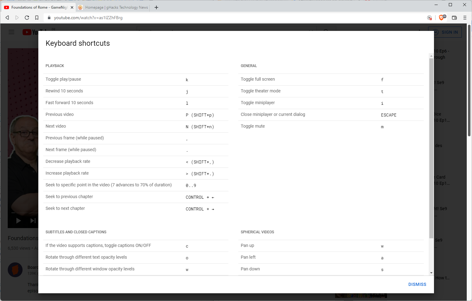 youtube keyboard shortcuts