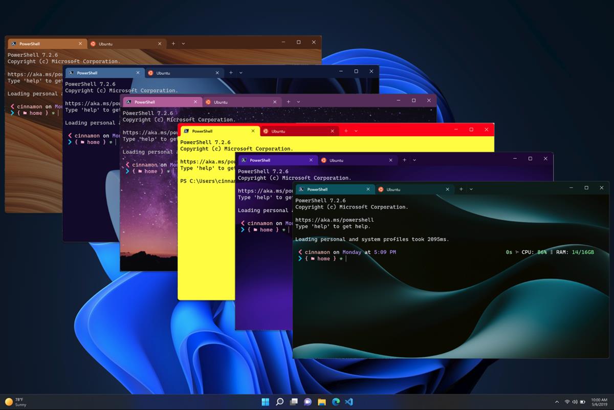 Windows Terminal Preview 1.16 brings theming support and a new text rendering engine