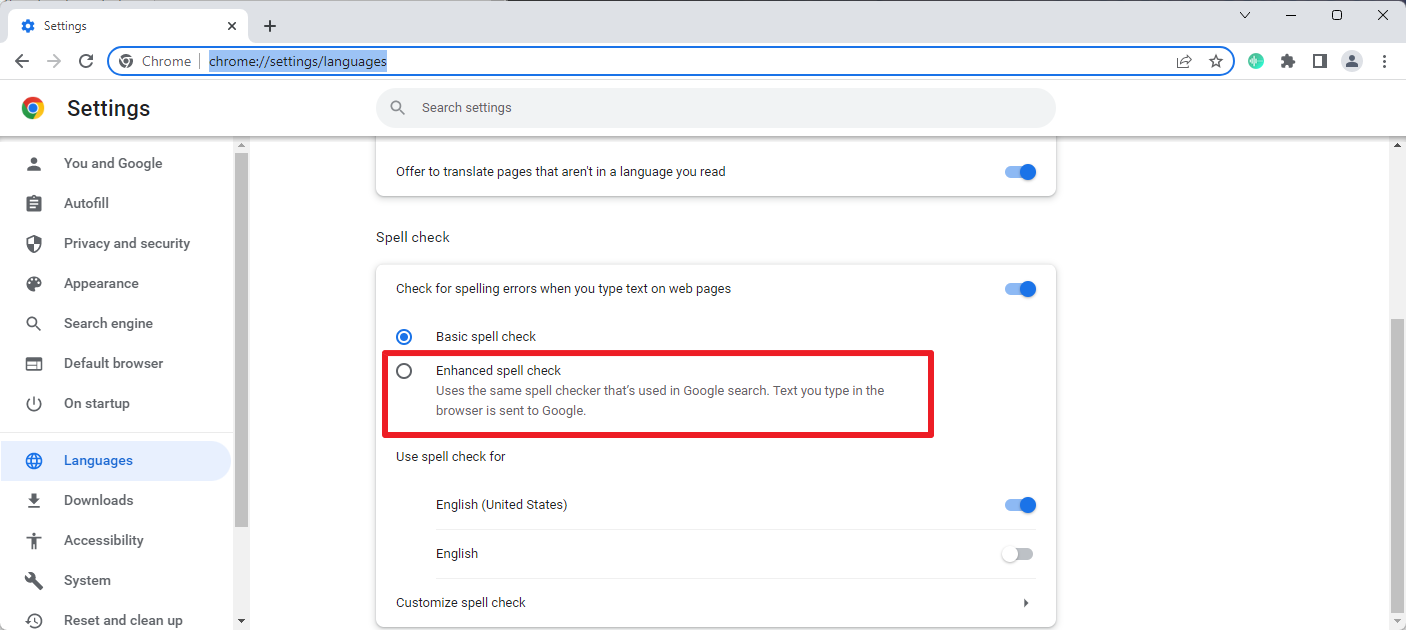 Don't use Chrome's and Edge's Enhanced Spellcheck features