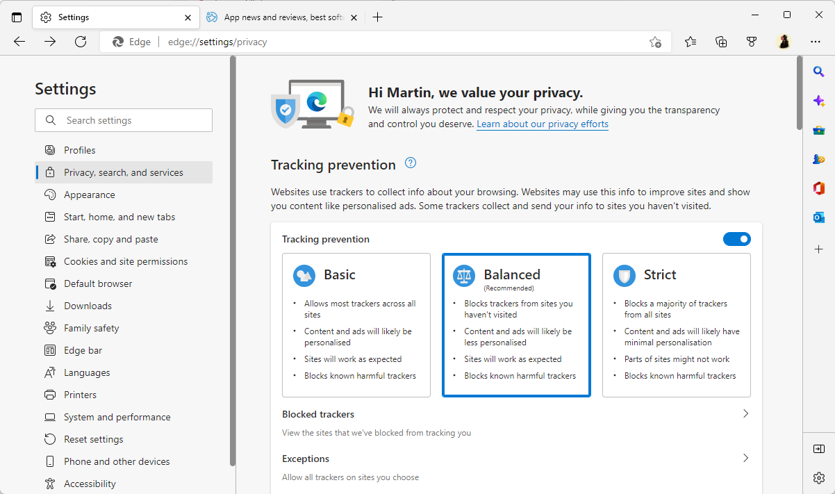 microsoft edge 105 enhanced-security