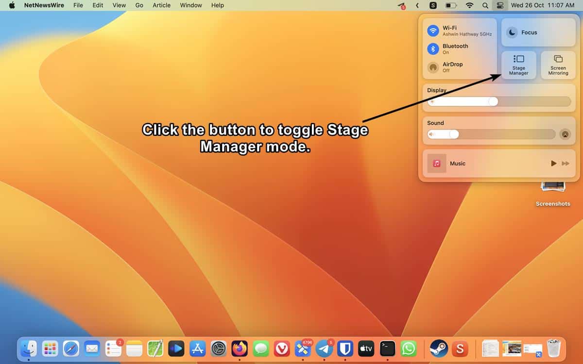 How to enable Stage Manager in macOS 13 Ventura