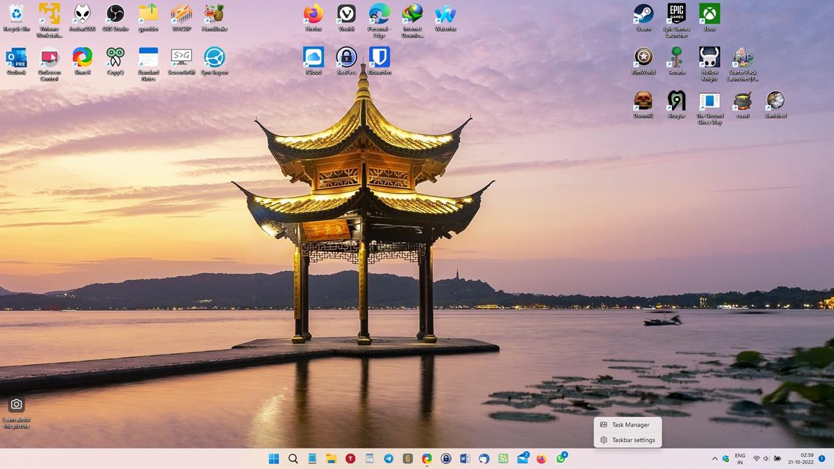 How to enable the Task Manager shortcut in the Taskbar context menu in Windows 11