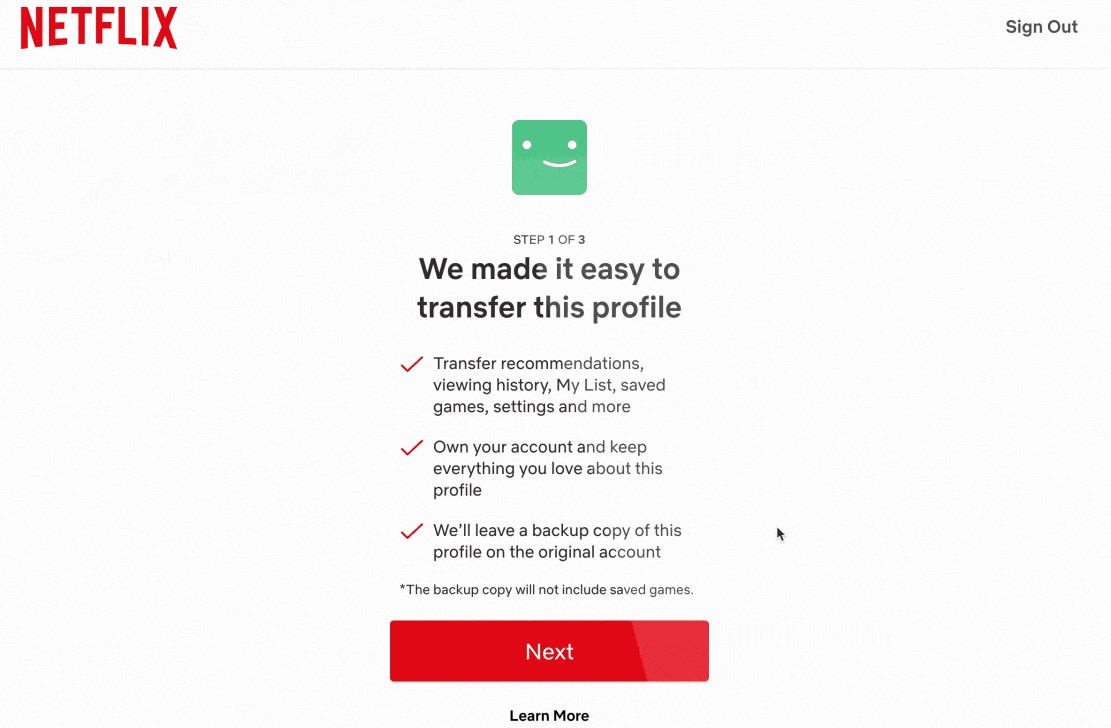 How to use Netflix Profile Transfer