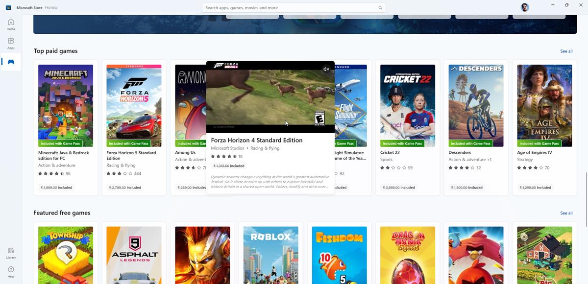 Windows 11 Insider Preview Build 25227 Microsoft Store app pop up trailers