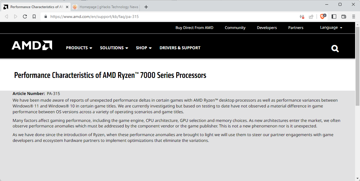 AMD is investigating Ryzen 7000 performance issues
