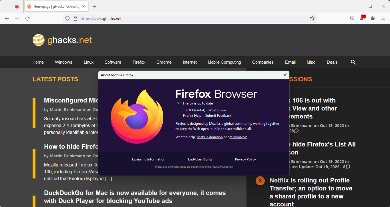Firefox 106.0.1 fixes a crash on certain AMD systems