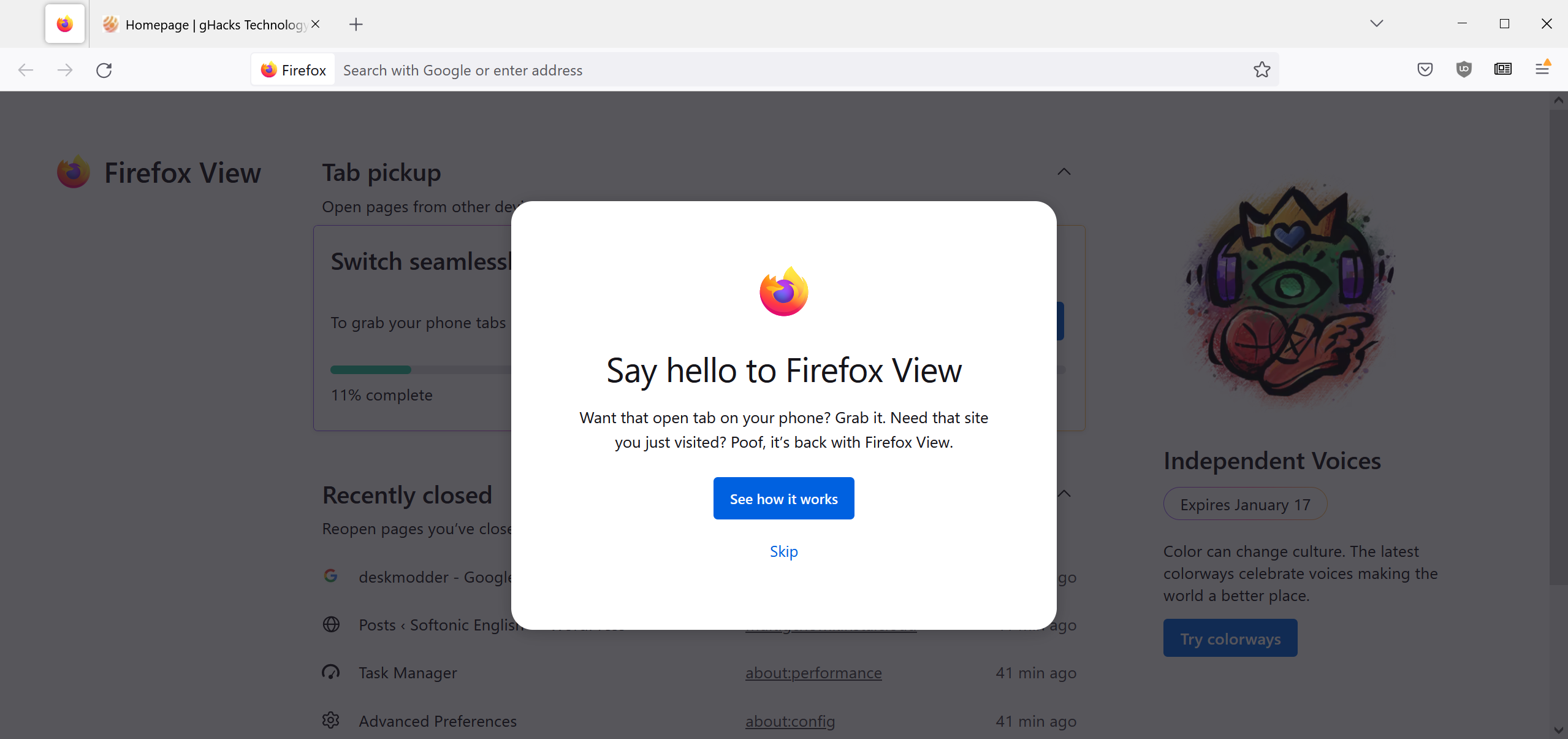 firefox view