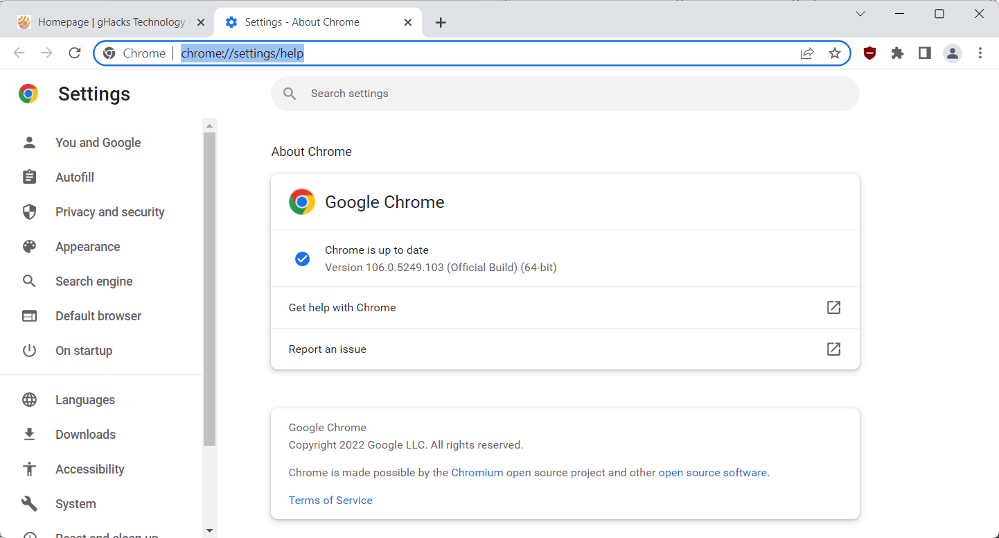 Google releases mysterious update for Google Chrome 106