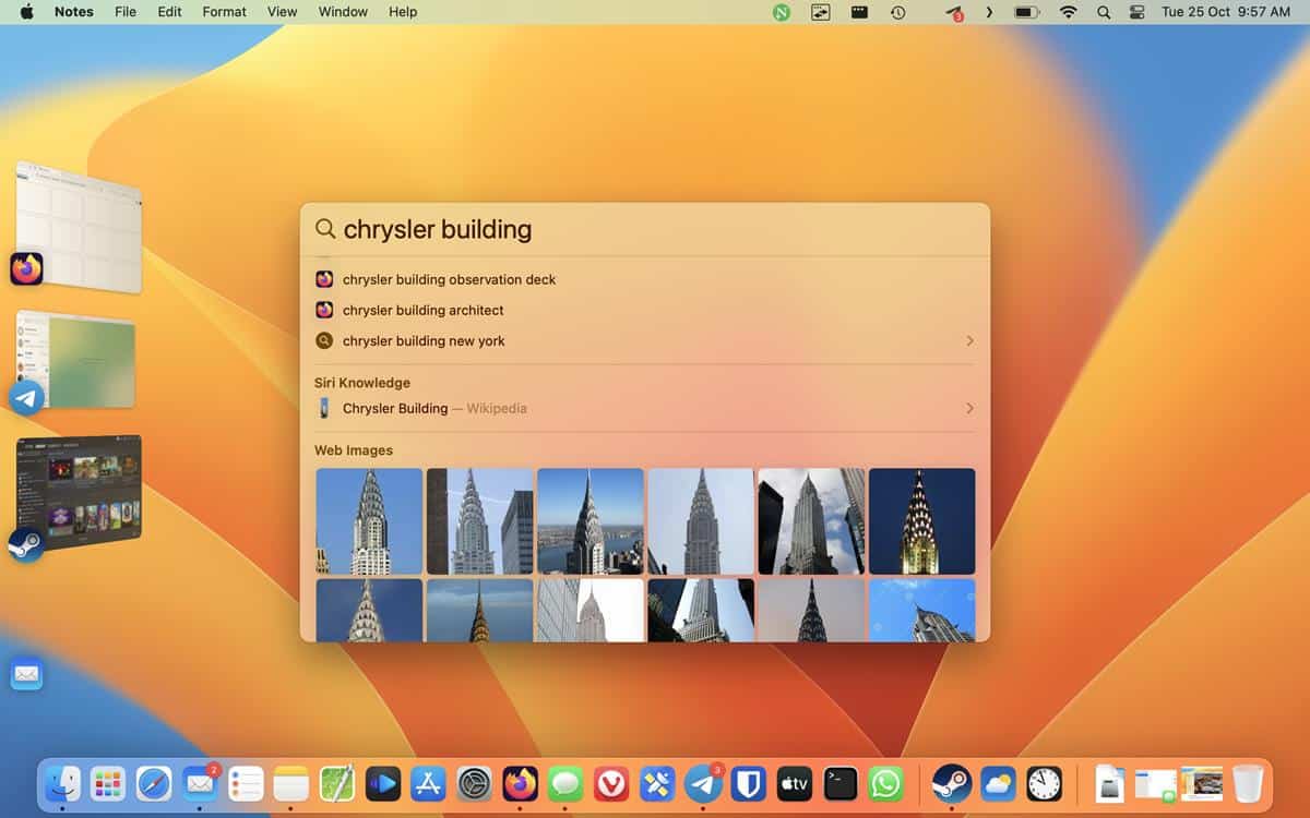 macOS 13 Spotlight - Smart Search