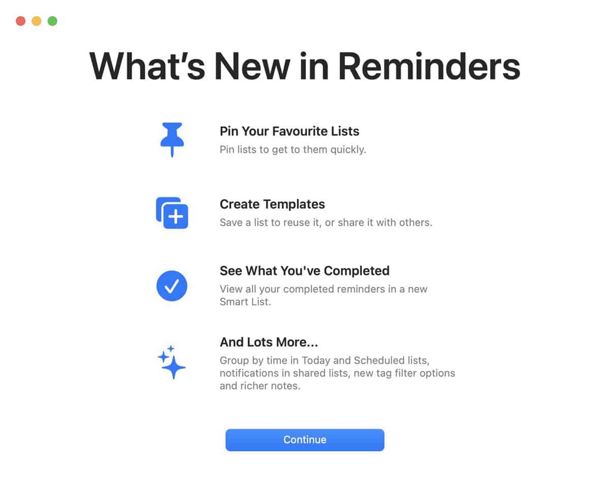 macOS 13 Ventura reminders app