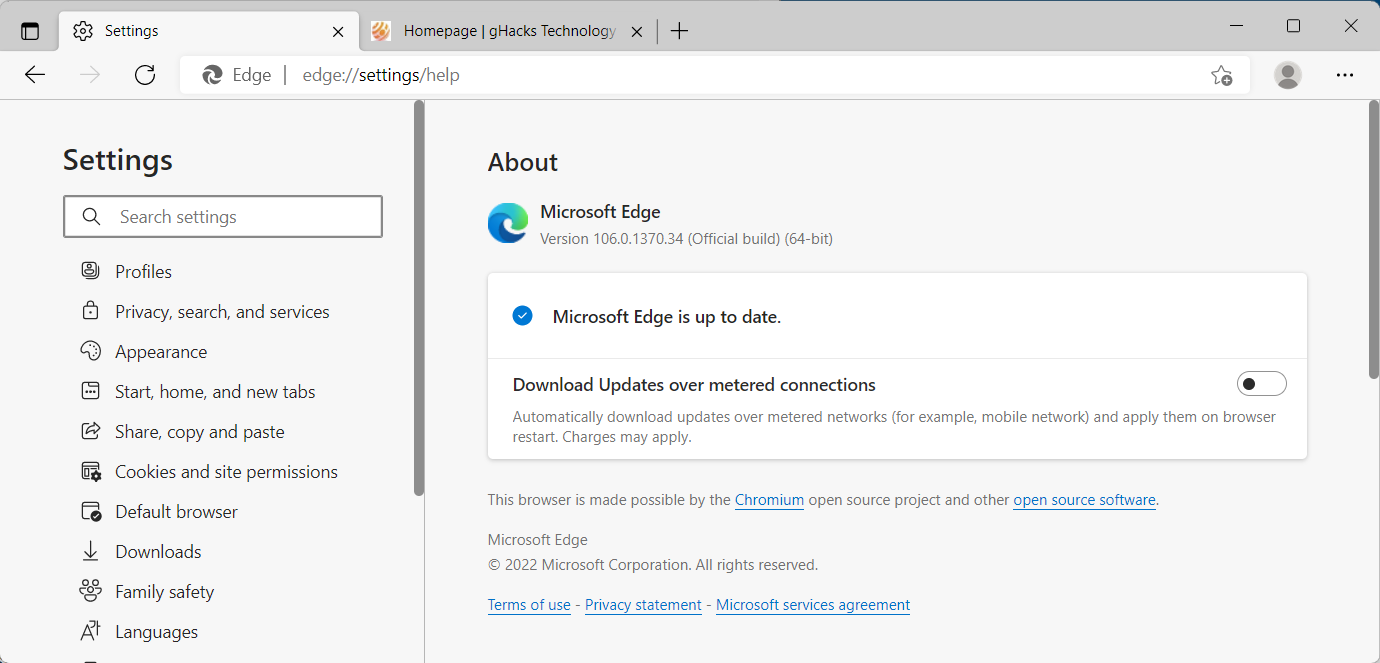 microsoft edge 106 update