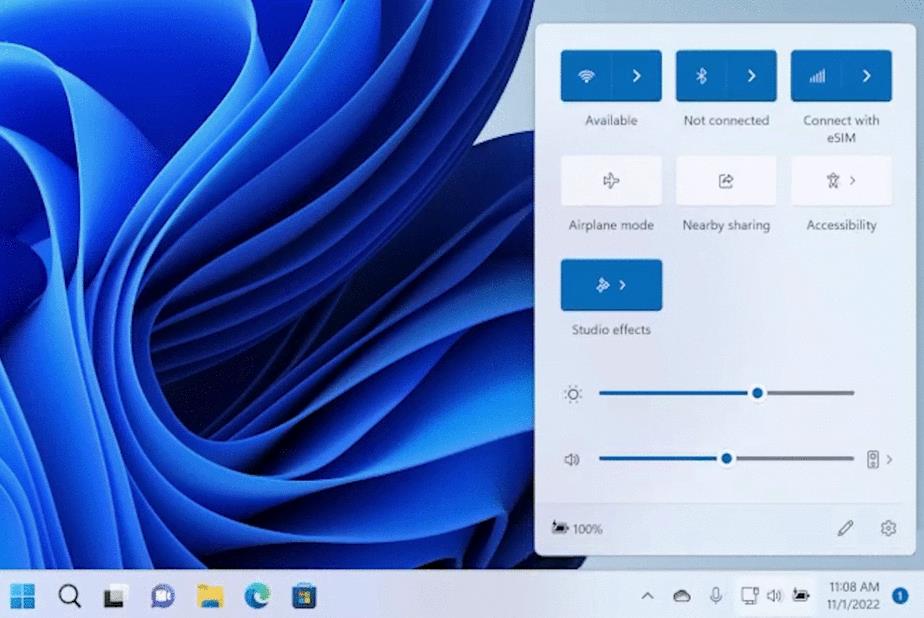 Access Windows Studio effects from Quick Settings in Windows 11