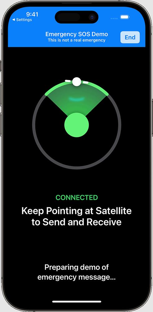 Apple iPhone 14 emergency sos via satellite demo