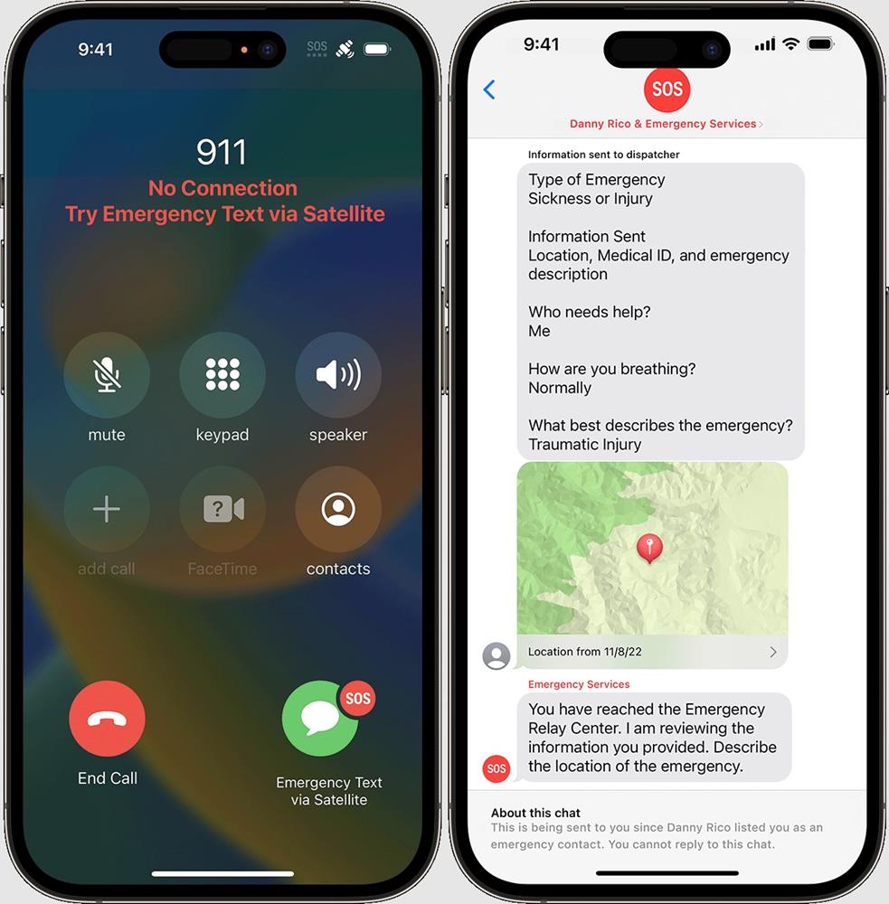 Apple ajoute la prise en charge du SOS d'urgence via satellite à la série iPhone 14