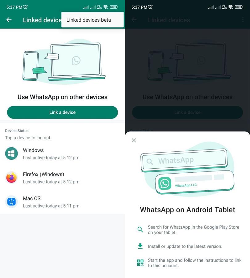 Connect your Android tablet to your WhatsApp account
