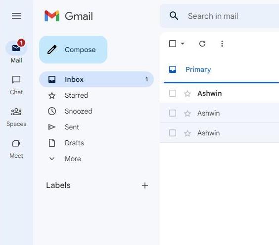 Gmail interface 2 sidebars